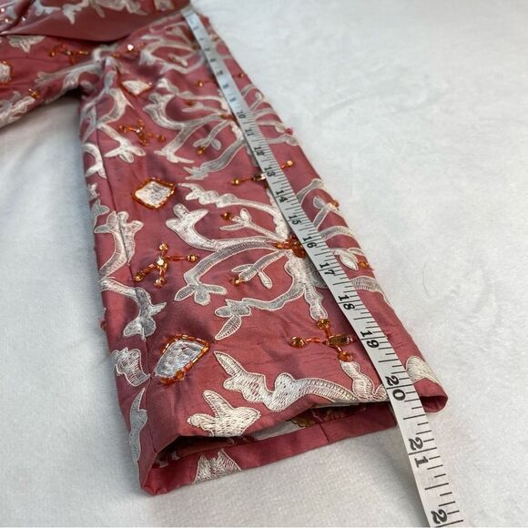 NWOT Y2K Plenty by Tracy Reese x Anthropologie Pink Silk Beaded Blazer Size 4 - Picture 15 of 15